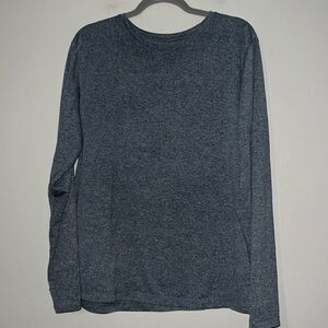ATHLETIC WORKS Navy Core Long Sleeve Crew Neck Jersey Tee Shirt